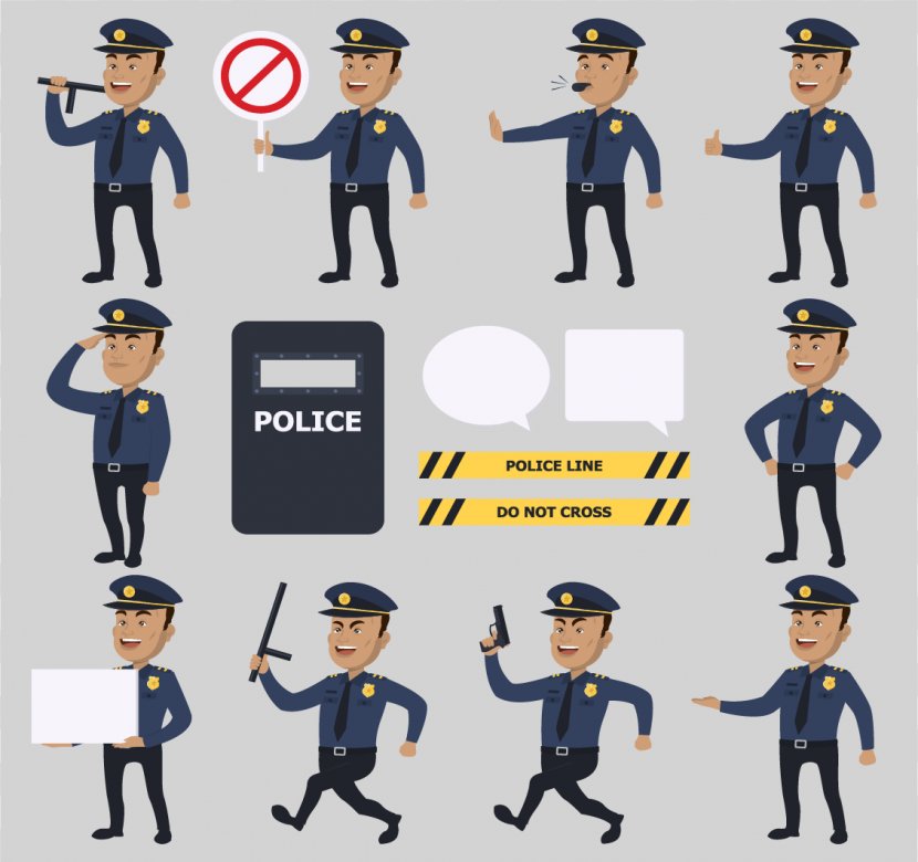 Police Officer Indian Service Clip Art - Organization - A Group Of Figures Transparent PNG