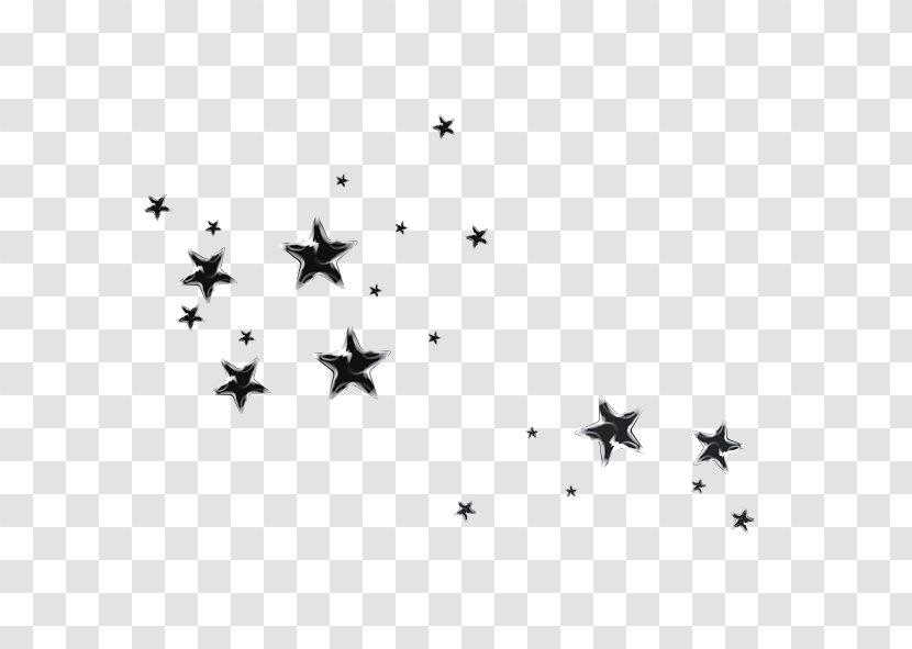 Star Stencil Illustration - Black And White - Floating Stars Transparent PNG