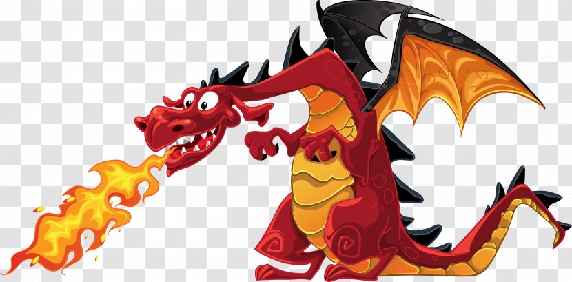 Dragon Fire Breathing Cartoon Clip Art - Fictional Character Transparent PNG