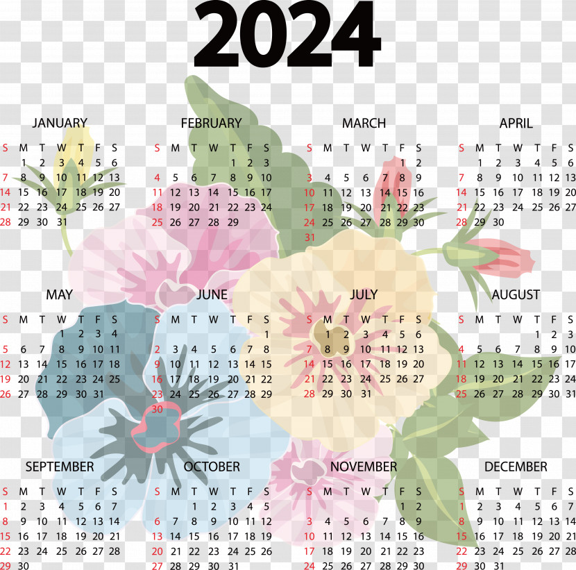 Calendar Font Flower 2014 Pattern Transparent PNG