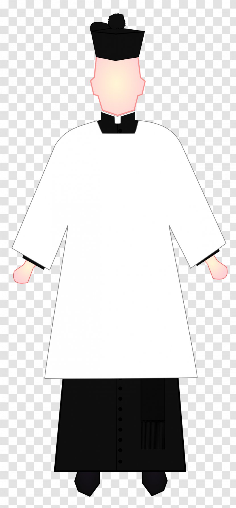 White Clothing Sleeve Uniform Academic Dress - Neck - Robe Transparent PNG