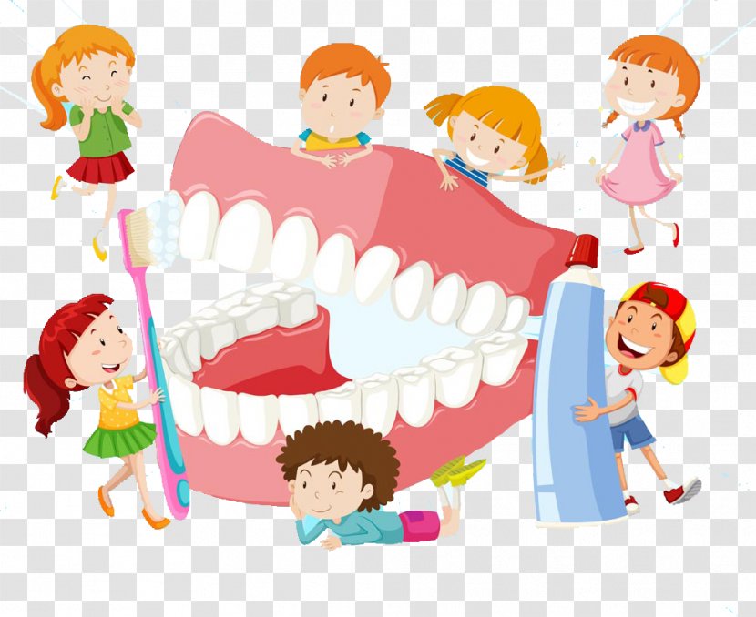 Dentistry Tooth Brushing Child - Love Children Brush Stroke Transparent PNG