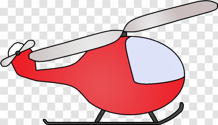 Helicopter Cartoon - Line Art - Red Transparent PNG