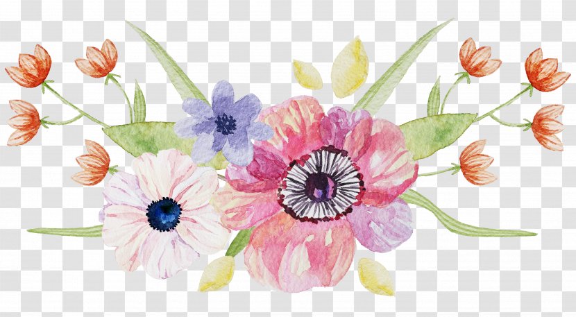 Watercolor Painting - Flora - Fresh And Elegant Floral Number Transparent PNG