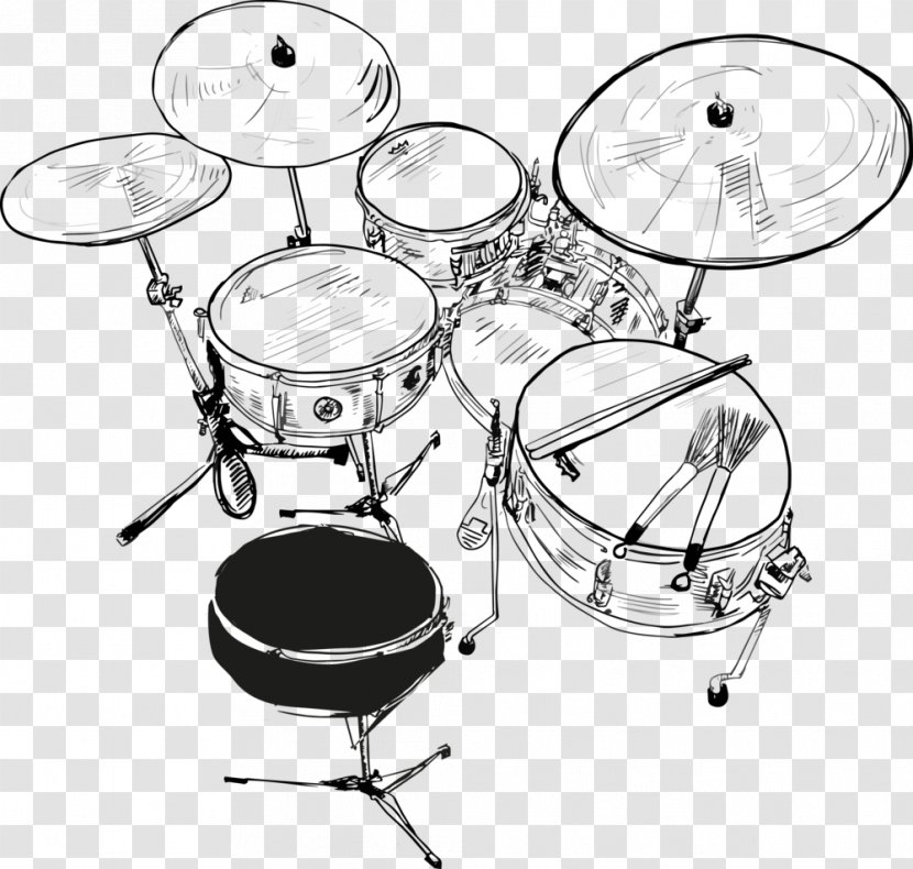 Bass Drums Timbales Snare Tom-Toms - Watercolor - Square Stool Transparent PNG