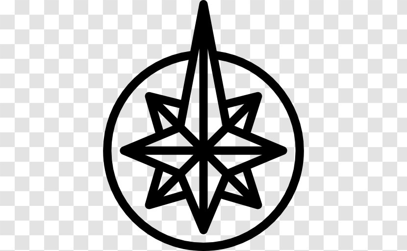 Pole Star North Compass Rose Navigation - Monochrome Photography - Famous Family Wind Transparent PNG
