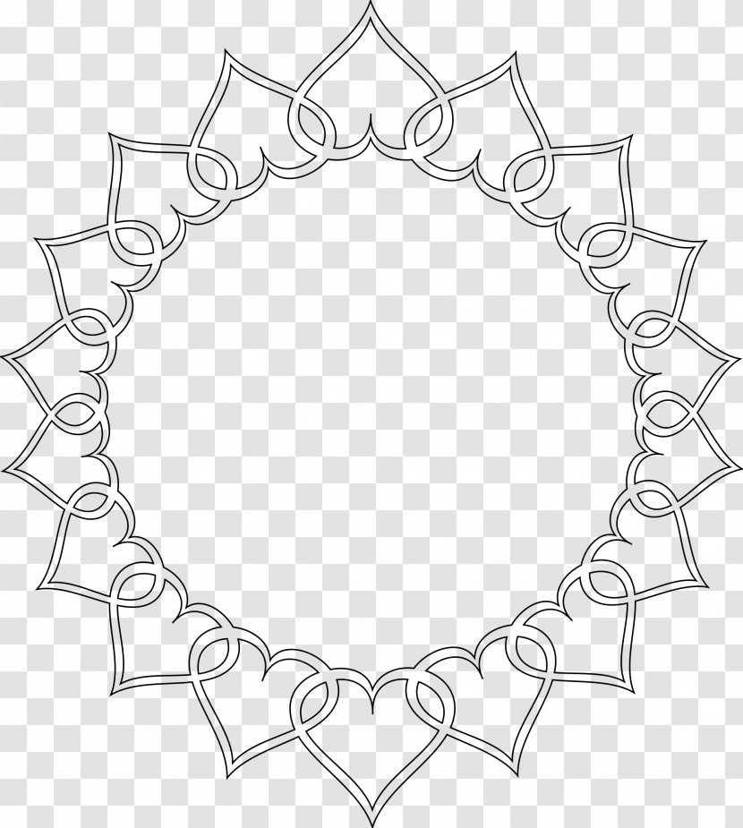Mandala Drawing Clip Art - Black And White - Chain Vector Transparent PNG