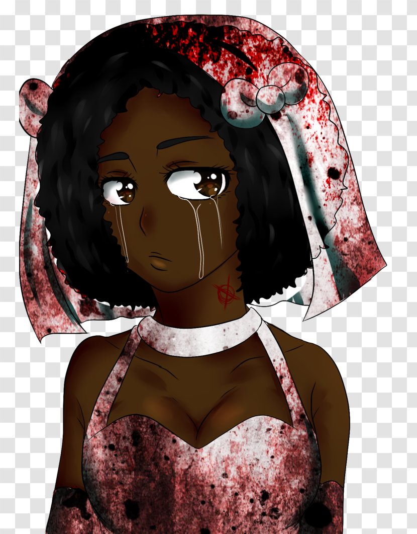 Black Hair Character Cartoon Blood Transparent PNG