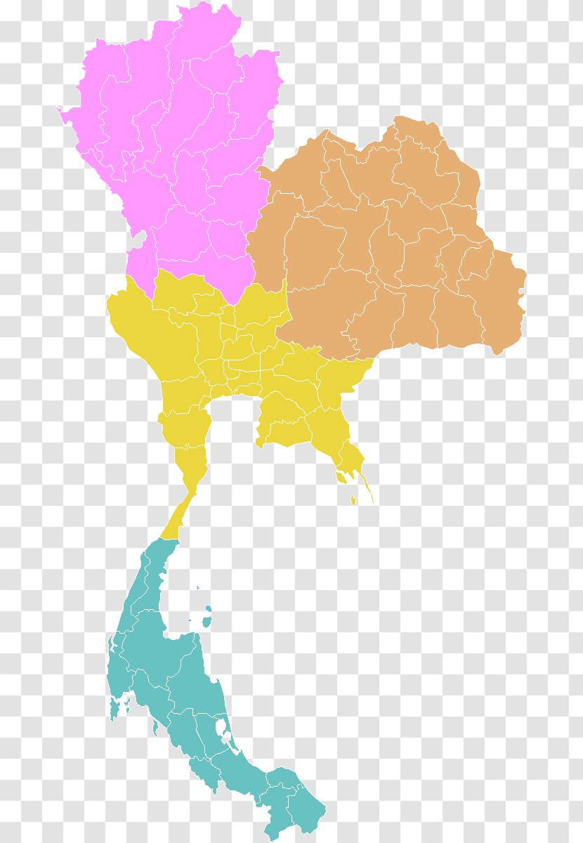 Thailand Blank Map Vector - Mapa Polityczna Transparent PNG