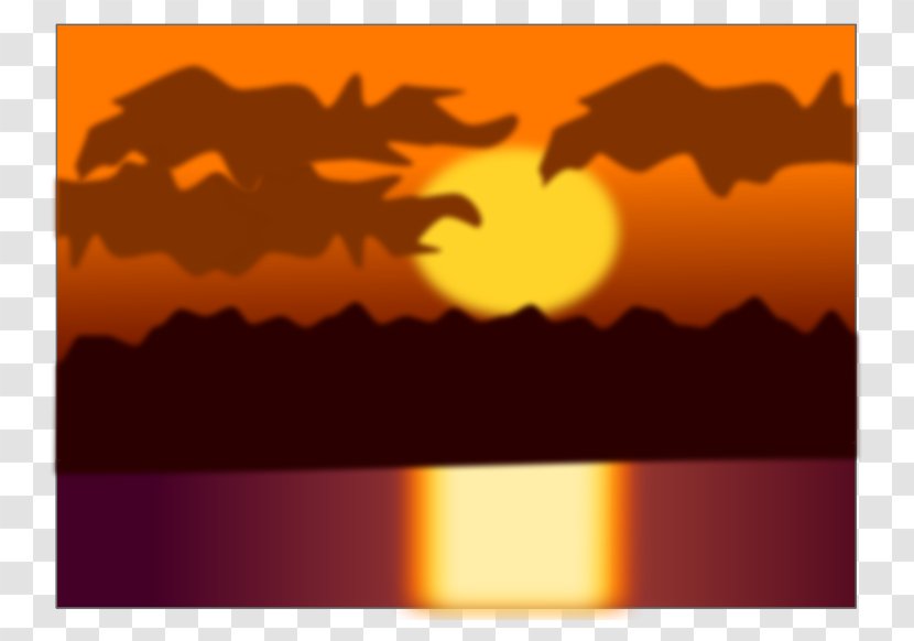 Sunset Desktop Wallpaper Clip Art - Royaltyfree - SUNSET VECTOR Transparent PNG