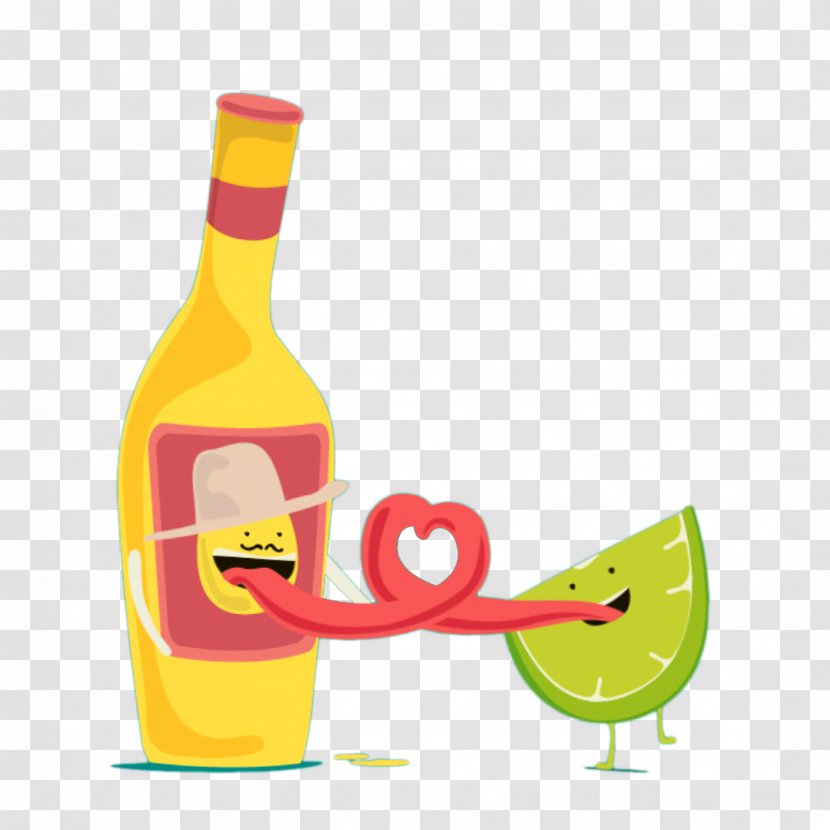 Scotch Whisky Chivas Regal Cartoon - Wine Bottle - Lemon And Whiskey Tongue Rolled Into A Heart Transparent PNG