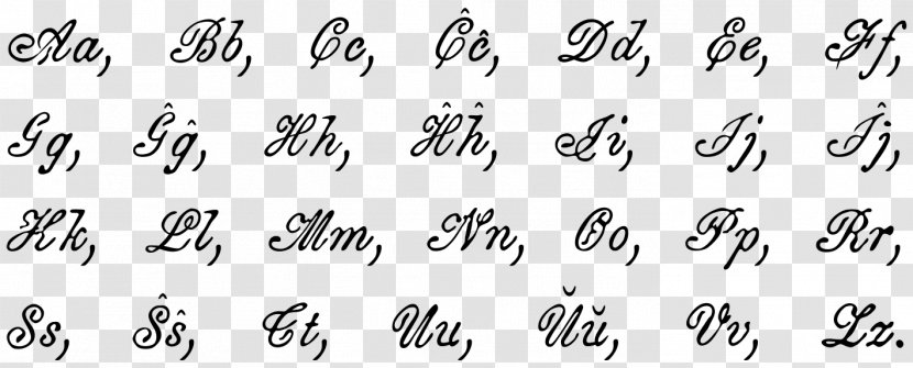 Fundamento De Esperanto Language Alfabet Esperancki Alphabet - Monochrome - Point Transparent PNG