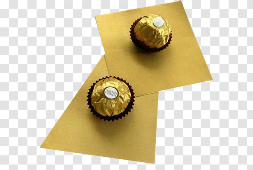 Ferrero Rocher Paper Aluminium Foil Chocolate Tin - Praline - Gold On With Transparent PNG