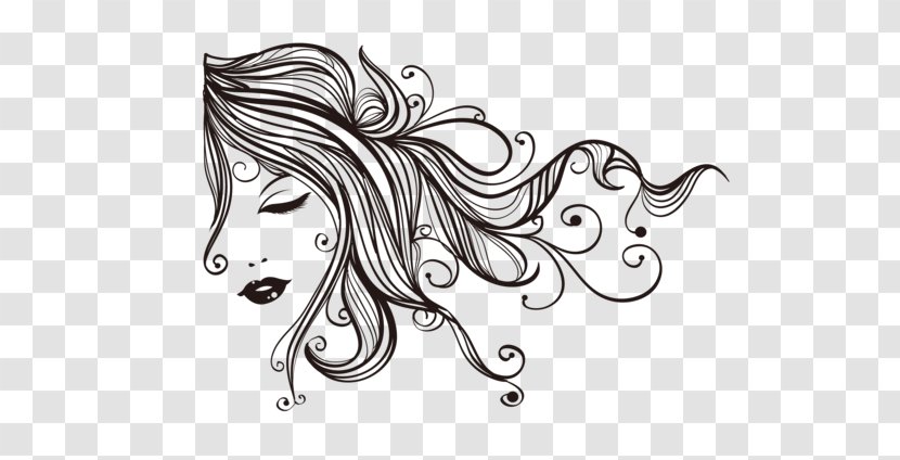 Drawing Portrait Illustration - Tree - Hand-painted Hair Beauty Transparent PNG
