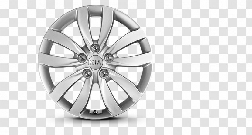 Alloy Wheel Kia Carens Motors - Black And White Transparent PNG