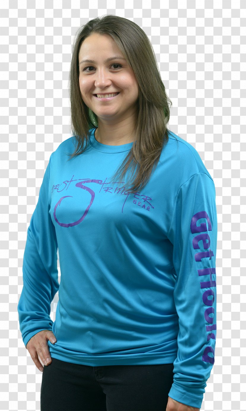 Hoodie Long-sleeved T-shirt Shoulder - Turquoise - Women Cloth Transparent PNG