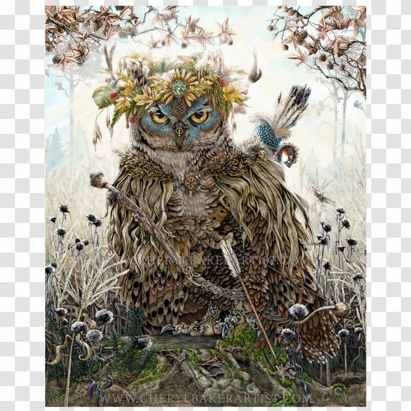 Great Horned Owl Artist Canvas - Fauna Transparent PNG