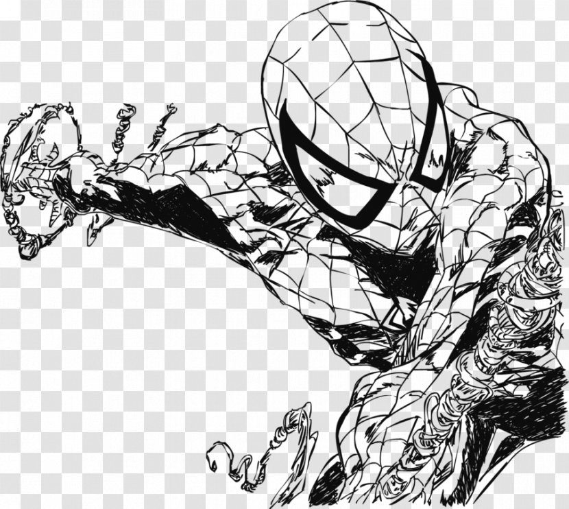 Spider-Man Drawing Venom Sketch - Spiderman Back In Black - Spider-man Transparent PNG