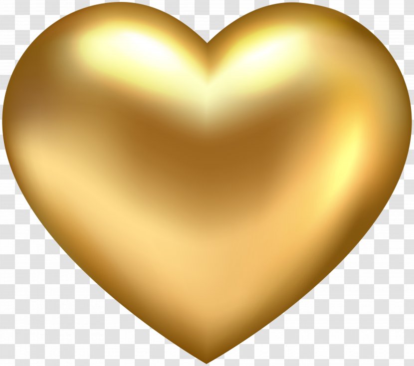 Gold Heart Clip Art - Chart - Golden Transparent PNG