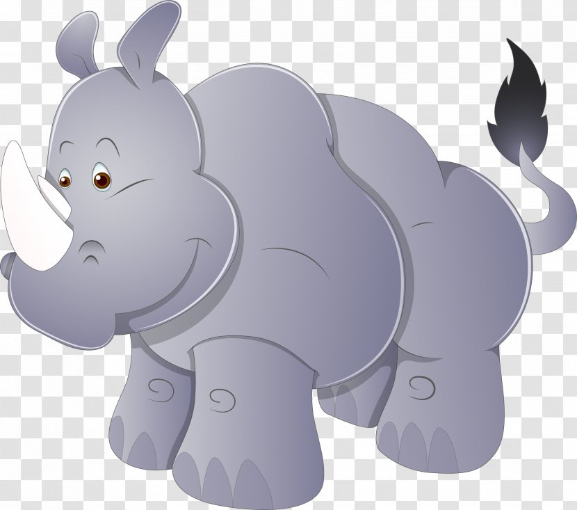 Rhinoceros Drawing Vecteur Illustration - Cartoon Rhino Transparent PNG