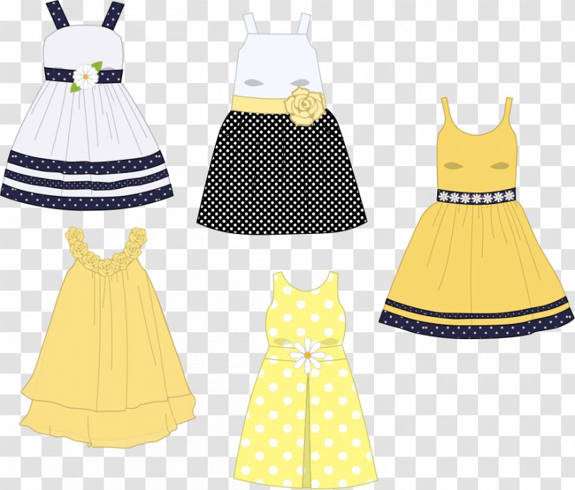Clothing Dress Skirt Pattern - Yellow - Summer Transparent PNG