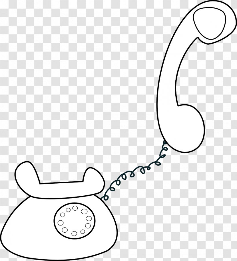 Telephone Black And White Drawing Clip Art - Silhouette - CARTOON PHONE Transparent PNG