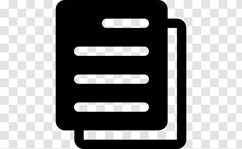 Black And White Rectangle Symbol - Document Transparent PNG