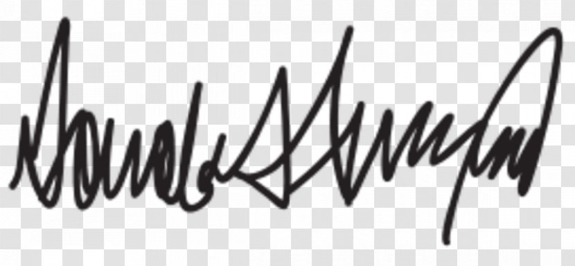 President Of The United States Republican Party Handwriting Signature - Black Transparent PNG
