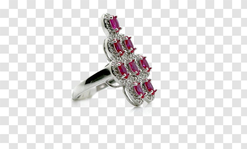 Ruby Sapphire Bling-bling Silver Body Jewellery - Jewelry Transparent PNG