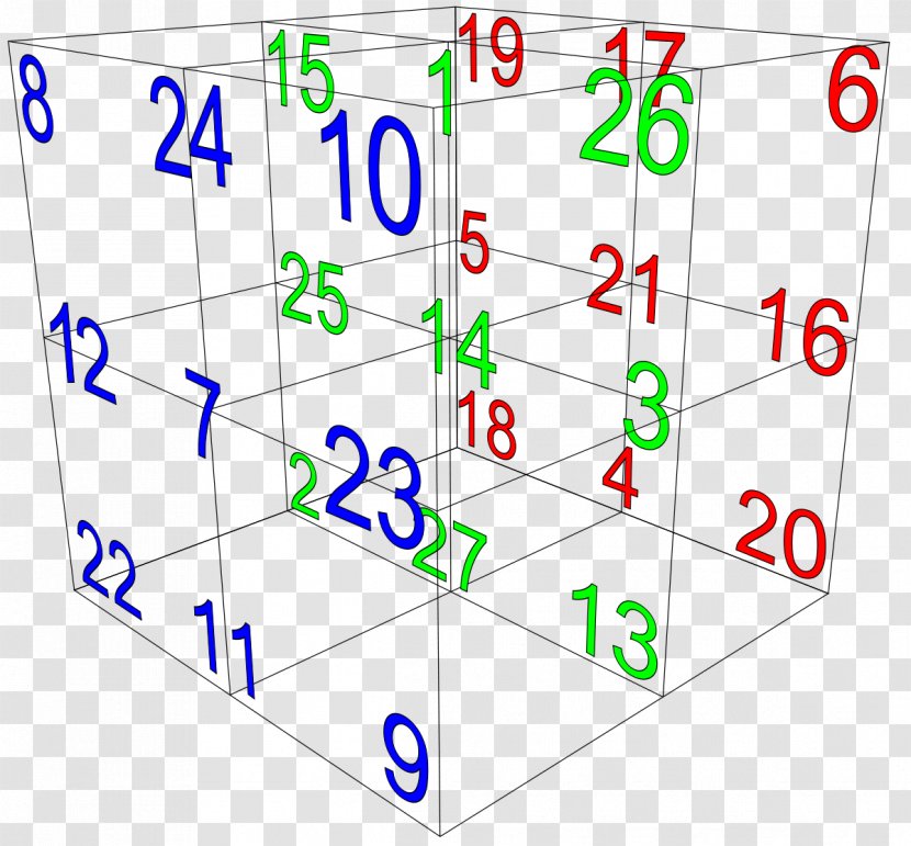 Magic Cube Space Diagonal Square Mathematics - Pyramid - Dimensional Puzzle Transparent PNG