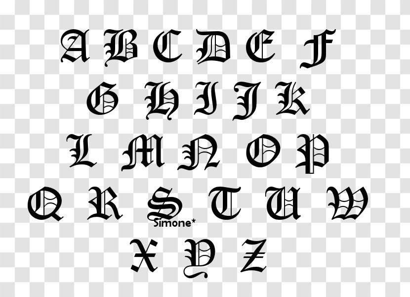 Old English Latin Alphabet Lettering - Brand - Gotico Transparent PNG