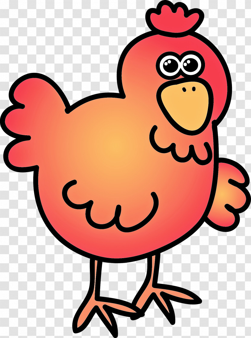 Cartoon Chicken Pink Bird Beak Transparent PNG