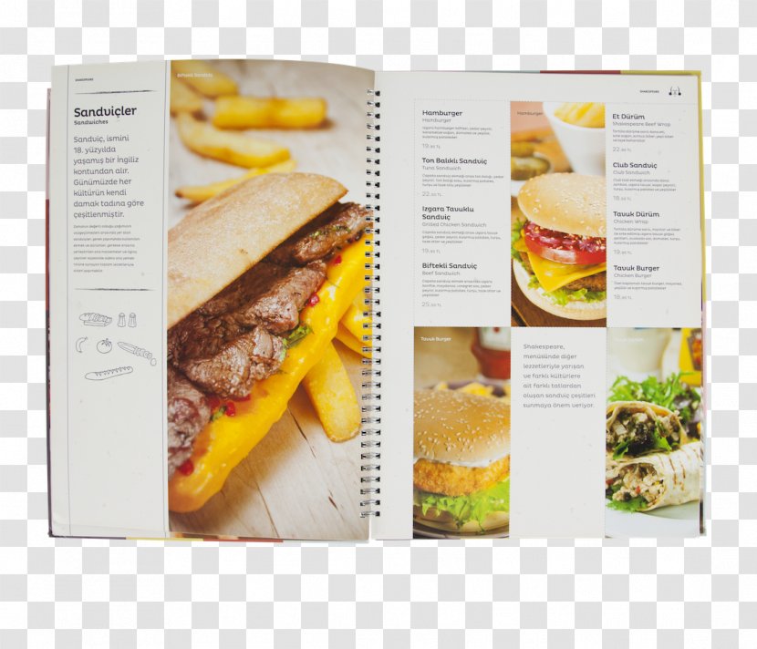 Fast Food Menu Junk Sandwich Paper - Recipe - Cafe Transparent PNG