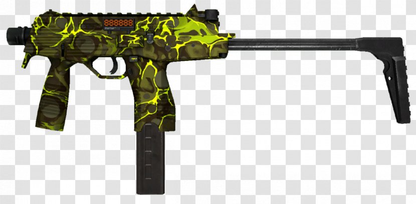Counter-Strike: Global Offensive Brügger & Thomet MP9 Airsoft Guns Submachine Gun - Cartoon - Green Screen Transparent PNG