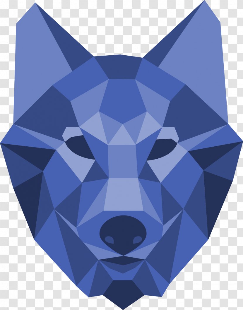 Gray Wolf Geometry Art Drawing - Poster - Geometric Background Transparent PNG