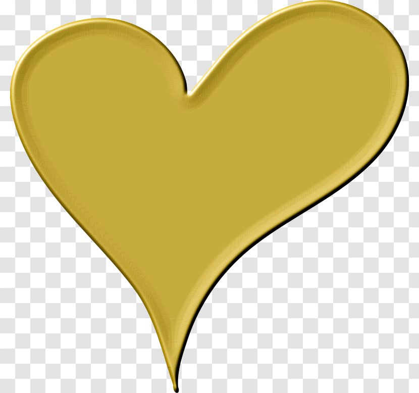 Heart Gold Clip Art - Yellow Transparent PNG
