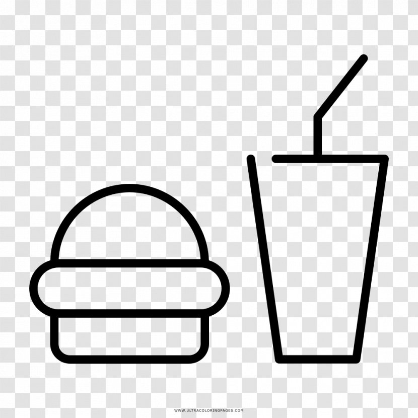Cheeseburger Ice Cream Fast Food Drawing - Black - Comida Rapida Transparent PNG