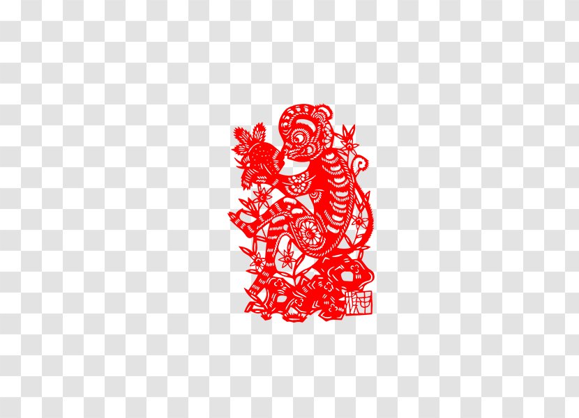 Papercutting Monkey - Information - Paper-cut Material Transparent PNG