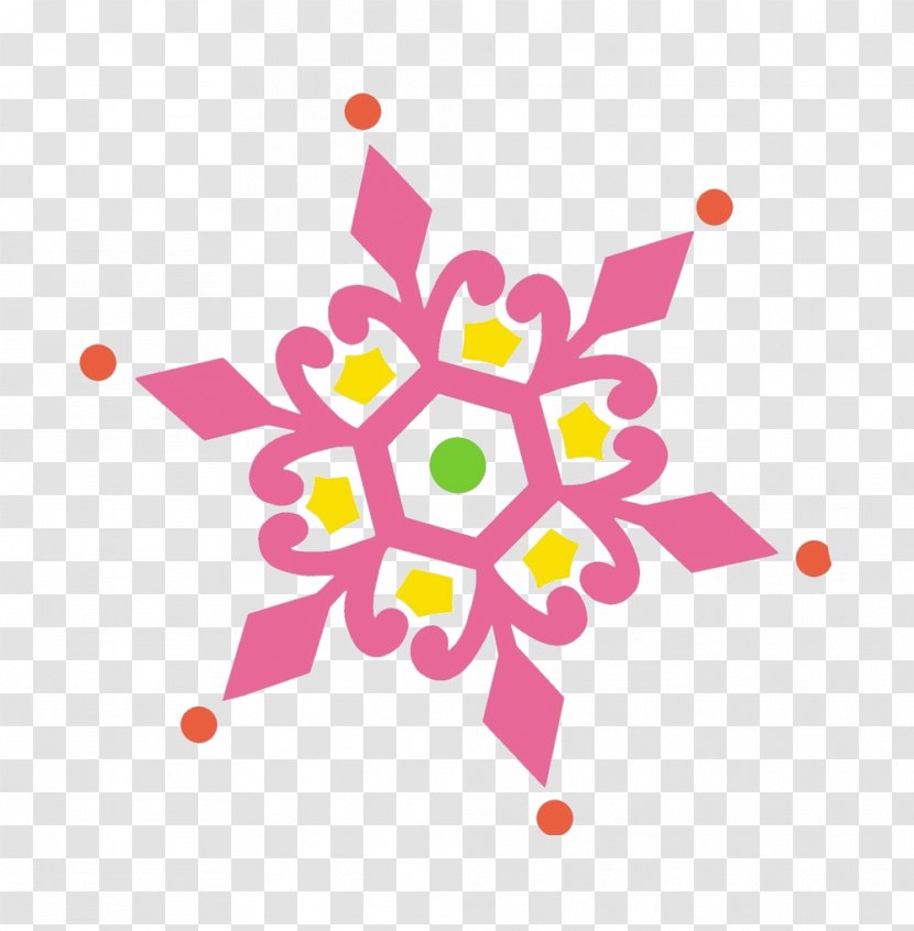Pink Snowflake Clip Art - Visual Arts - Decoration Transparent PNG