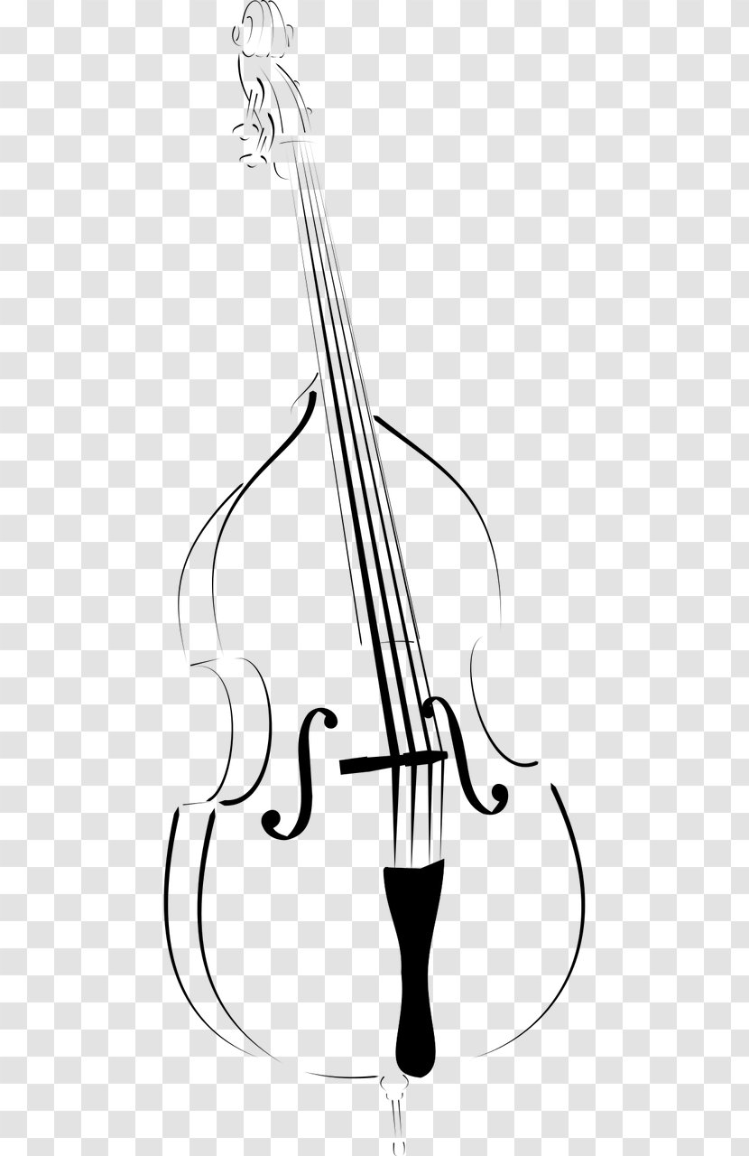 Bass Violin Double Violone - Cartoon - Musical Instruments Transparent PNG