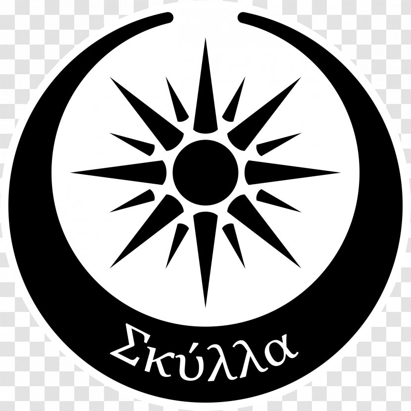 Macedonia Scylla Greek Mythology Charybdis Vergina Sun - Monochrome - Symbol Transparent PNG