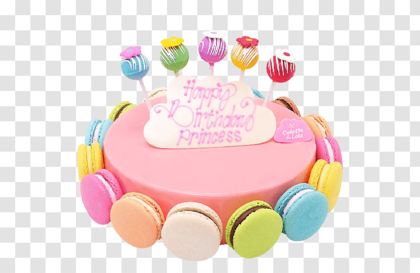 Birthday Cake Torte Macaron - Confectionery - Blush Floral Transparent PNG