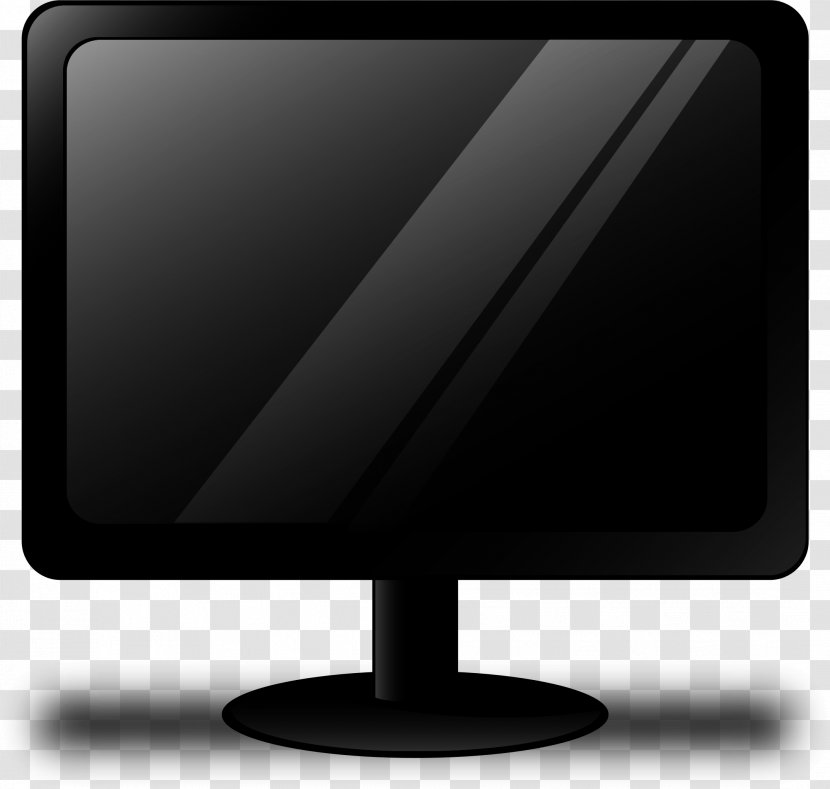 Computer Monitors Monitor Accessory Output Device Display Flat Panel - Clipart Black And White Transparent PNG