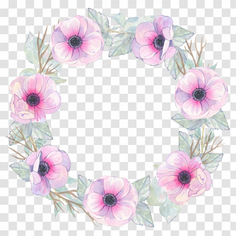 Watercolor Wreath Background - Gerbera - Plant Transparent PNG