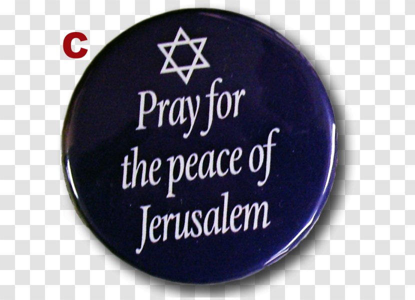 Pray For The Peace Of Jerusalem Collar Pin Q33 NY Judaism - Pincéis Transparent PNG