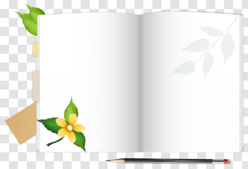 Textbook School Learning Pencil - Leaf Transparent PNG