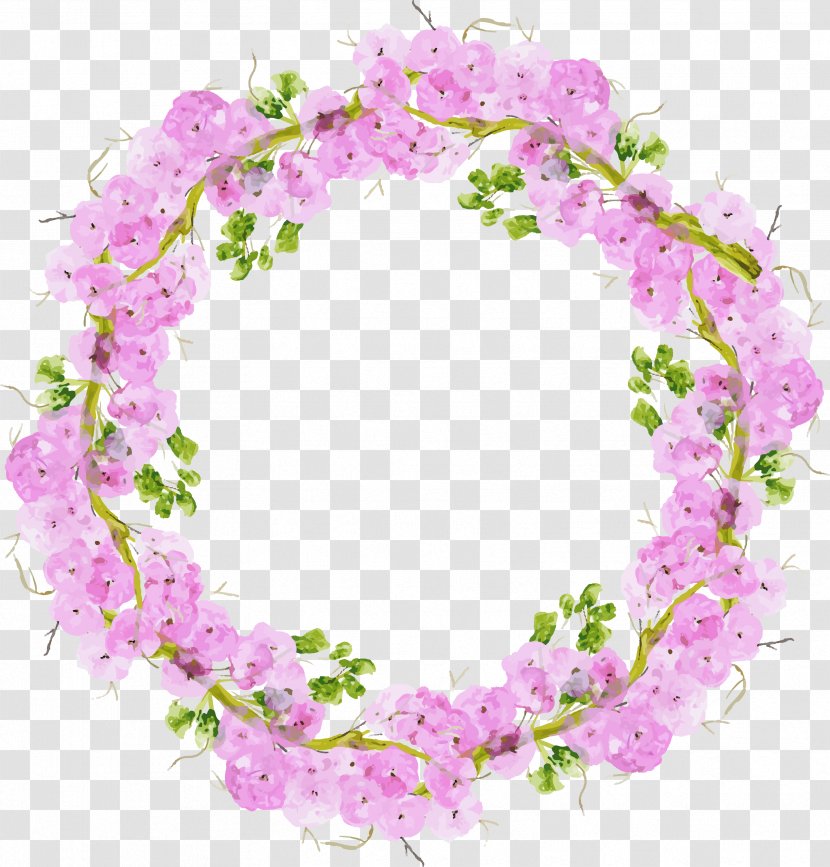 Floral Design Pink Wreath Watercolor Painting - Floristry Transparent PNG