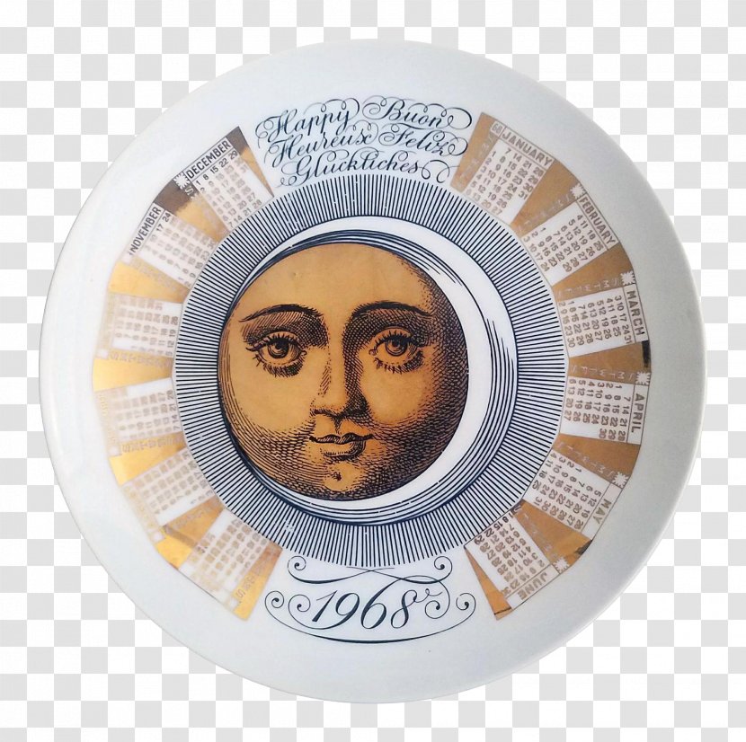 Fornasetti Barnaba Piero Maria Plate Teacup Calendar - Coffee - Porcelain Letinous Edodes Transparent PNG