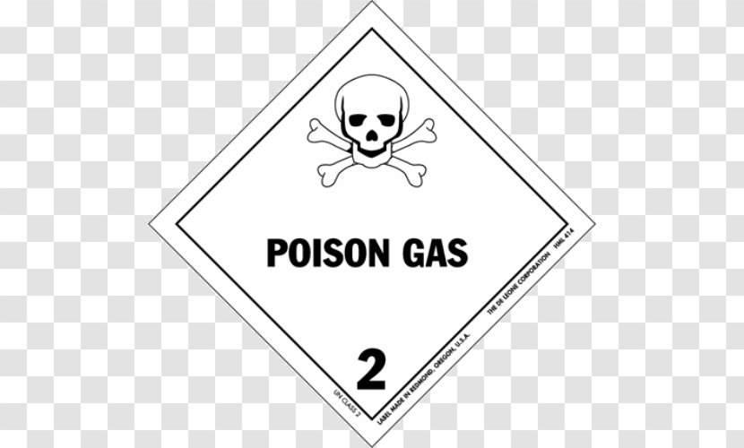 HAZMAT Class 2 Gases Dangerous Goods Poison Toxicity - Vapor - Room Transparent PNG
