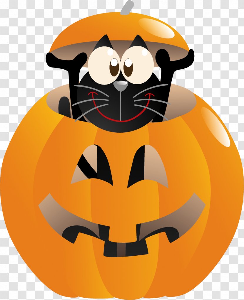 Halloween Cat Pumpkin - Holiday Transparent PNG